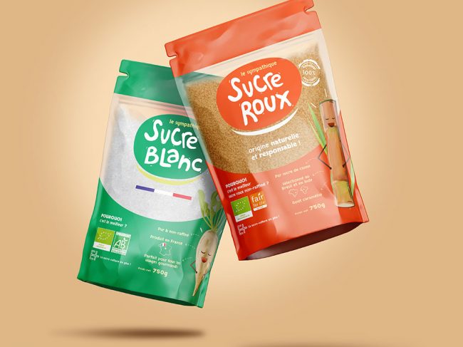 design packaging sucre plus bordeaux