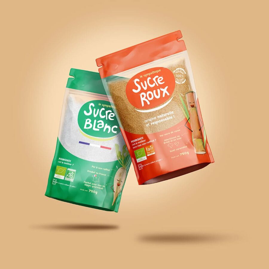 design packaging sucre plus bordeaux